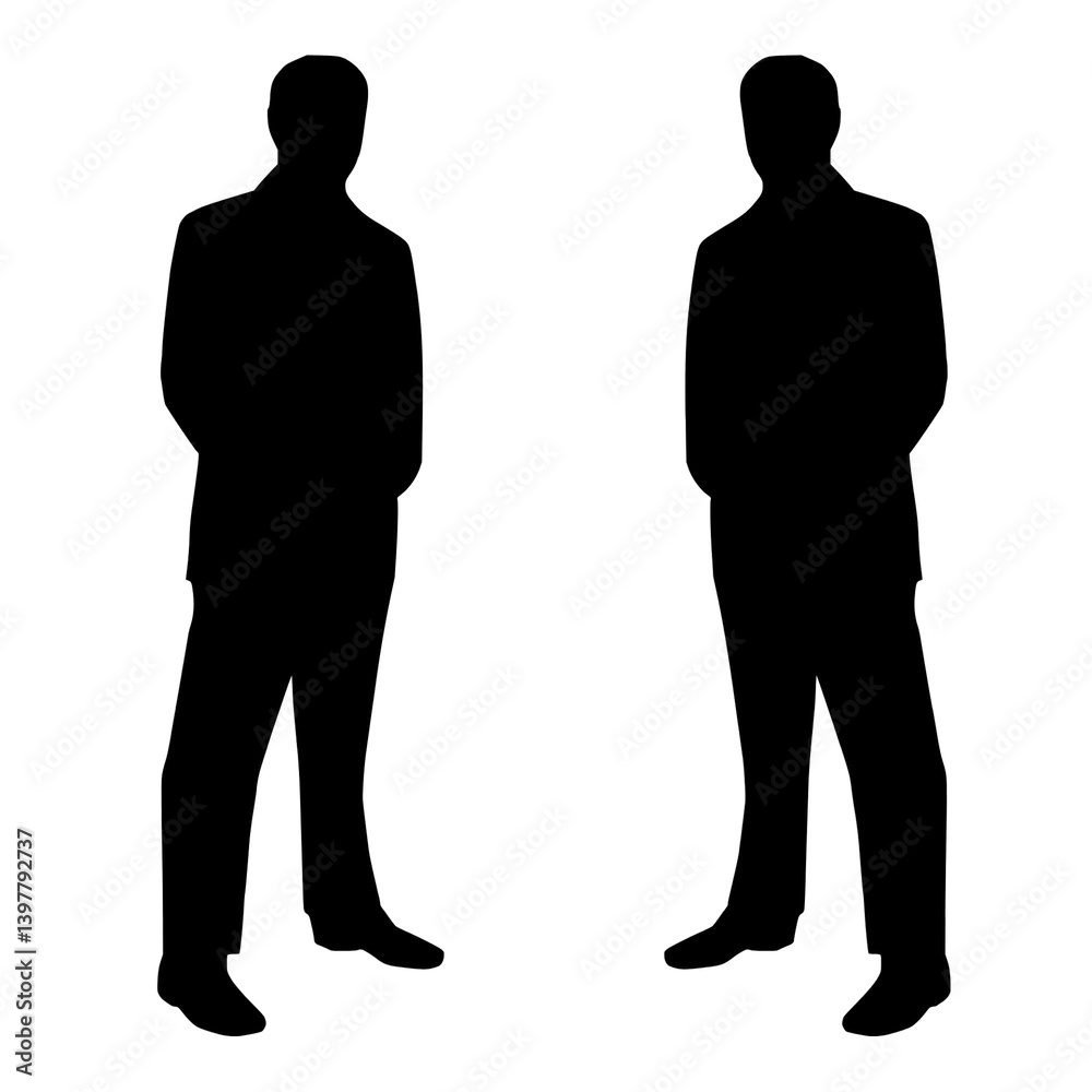 silhouettes of businessmen on transparent background silhouettes of businessmen on transparent background