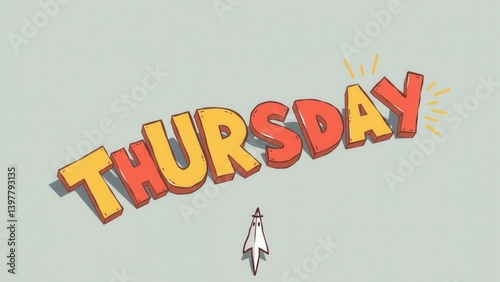 Bold and vibrant thursday typography design