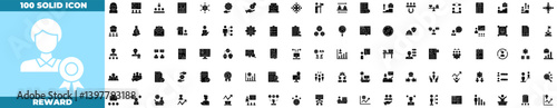 Reward Solid Editable Icons set. Vector illustration in modern thin solid style of reward icons: gift, prize, award, etc
