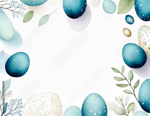 Tło wielkanocne namalowana pusta kartka życzenia ilustracja