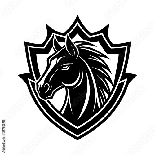 Black head horse icon vector in modern flat style for web, graphic and mobile design