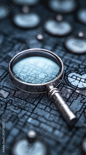 Wallpaper Mural Magnifying glass focused on detailed architectural plan Torontodigital.ca