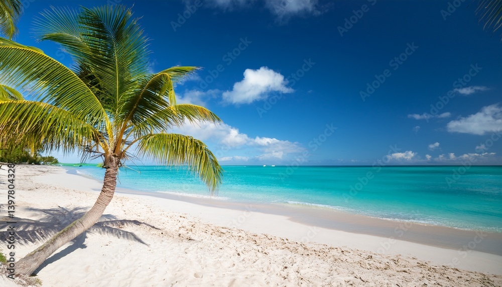 Obraz premium Palm Tree on Seven Mile Beach