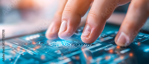 Exploring fingerprint scanning technology digital innovation hub image capture high-tech environment close-up view secure identity verification