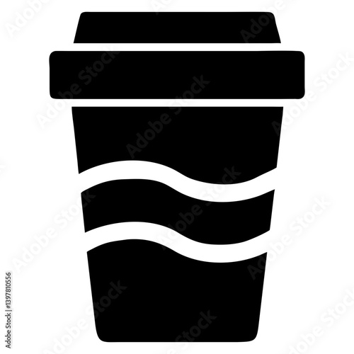 Black silhouette icon of a disposable coffee cup with a coffee bean symbol Free Download Black silhouette icon of a disposable coffee cup with a coffee bean symbol - GFXLoad