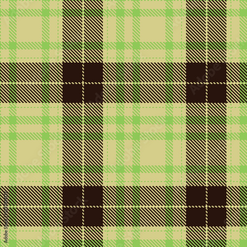 Bright beige Seamless Tartan with Pale nasty green accents Textile Design