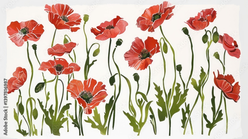 Fototapeta premium Red poppies 