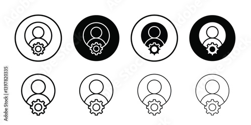 Account settings icon logo set vector