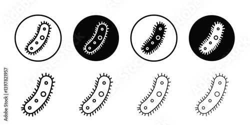 Bacteria icon logo set vector