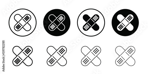 Band aid icon logo set vector