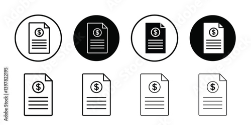 Bank statement icon logo set vector