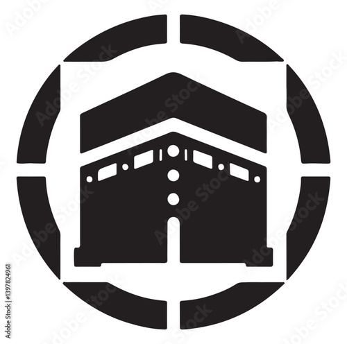 Kaaba icon, Vector Symbol Illustration.