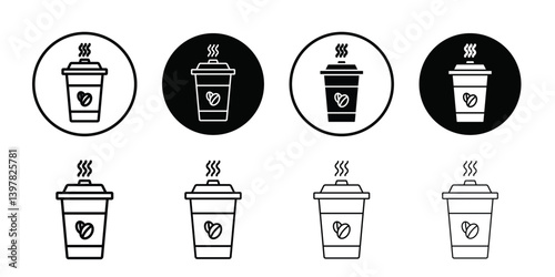 coffee cup icon logo set vector