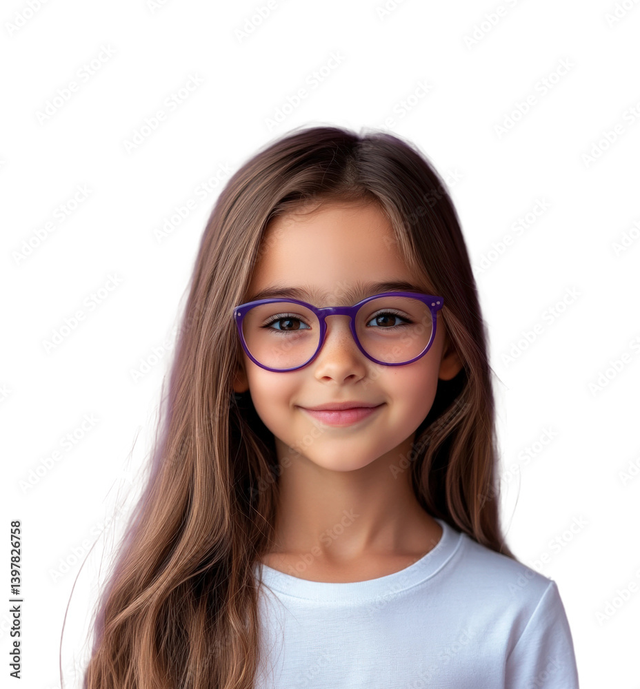 Cheerful girl with glasses portrait bright smiling isolated on transparent background png Cheerful girl with glasses portrait bright smiling isolated on transparent background png