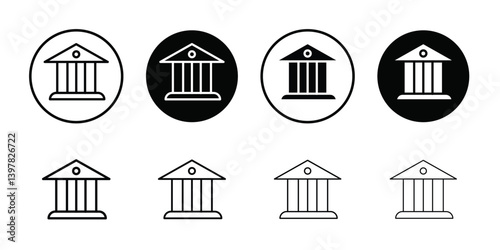 Court icon logo set vector