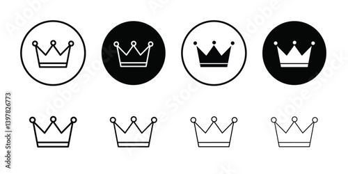 Crown icon logo set vector