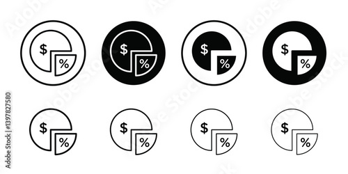 Dividend icon logo set vector