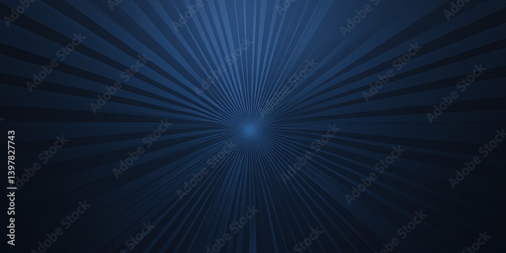 Fototapeta premium Striking starburst design on a deep blue canvas. Symmetrical light rays create a mesmerizing, cosmic feel