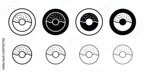 Donut icon logo set vector