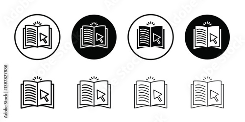 E-book icon logo set vector