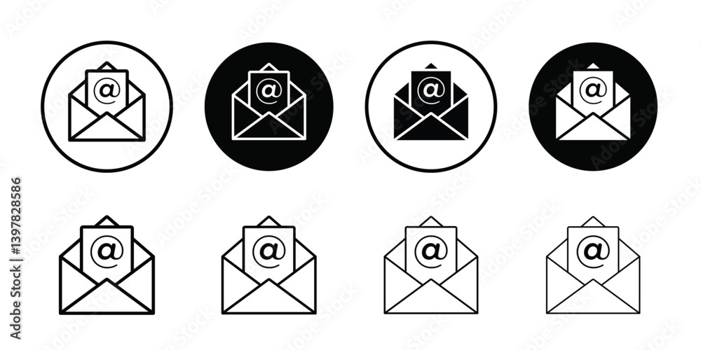 Envelope open icon logo set vector Envelope open icon logo set vector