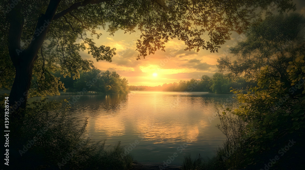 sunset on the river sunset on the river