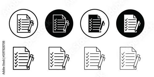 Exam icon logo set vector