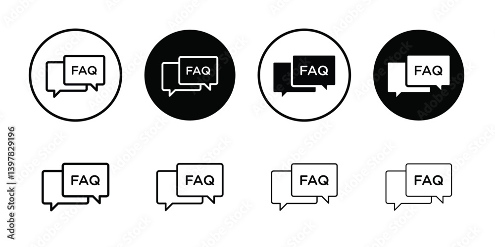 FAQ icon logo set vector FAQ icon logo set vector