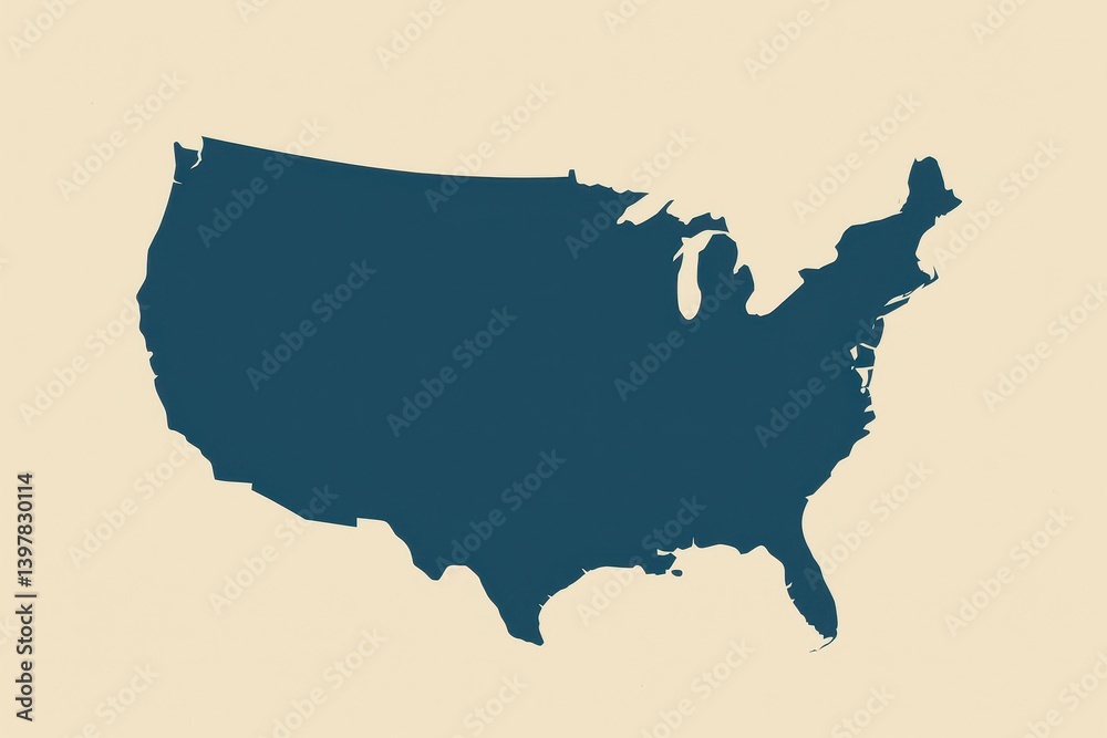 Minimalist USA Map Design in Simple and Elegant Style Minimalist USA Map Design in Simple and Elegant Style