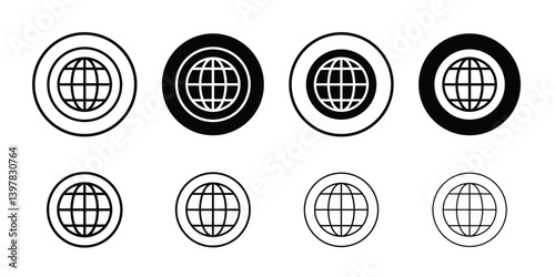 Globe icon logo set vector