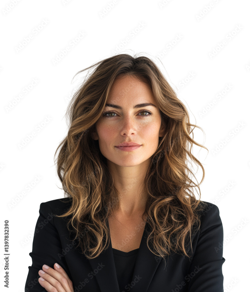Confident businesswoman portrait elegant environment isolated on transparent background png Confident businesswoman portrait elegant environment isolated on transparent background png