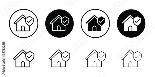 Home insurance icon logo set vector