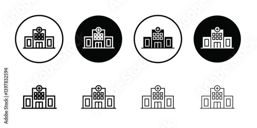 Hospital icon logo set vector
