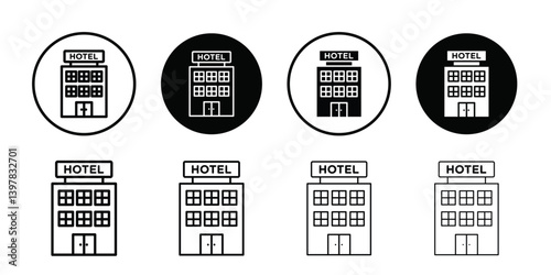 hotel icon logo set vector