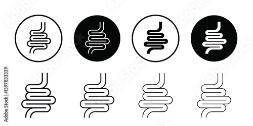 Intestines icon logo set vector