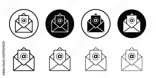 Mail icon logo set vector