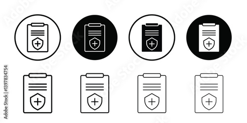 Medical insurance icon logo set vector