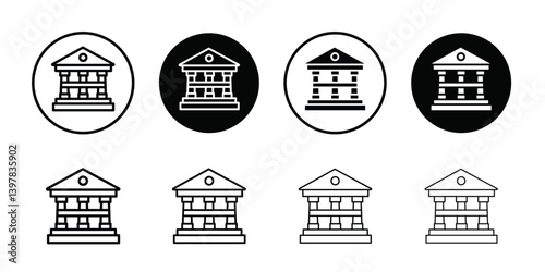 Museum icon logo set vector