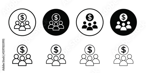 Mutual funds icon logo set vector