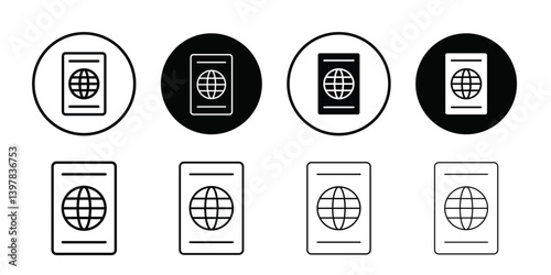 Passport icon logo set vector