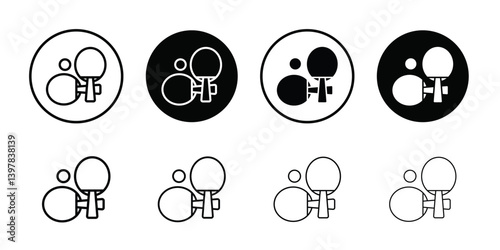 Ping pong icon logo set vector
