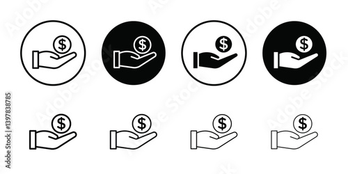 Profit icon logo set vector