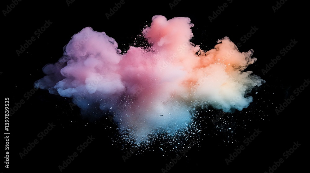 Fototapeta premium Abstract explosion of colorful powder