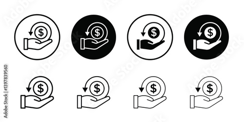 Refund icon logo set vector