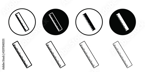 Ruler icon logo set vector
