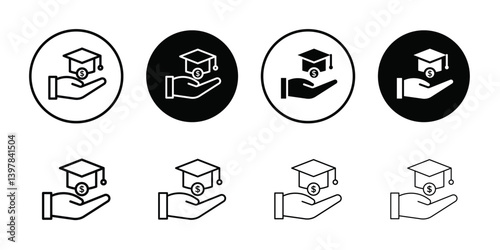 Scholarship fund icon logo set vector