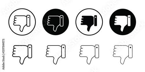 Thumbs down icon logo set vector