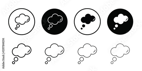 Think bubble icon logo set vector