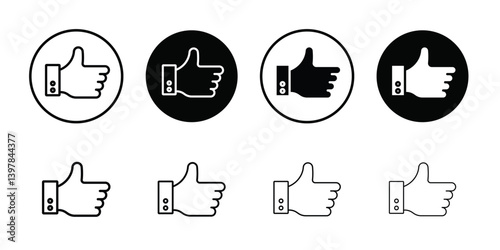 thumbs up icon logo set vector
