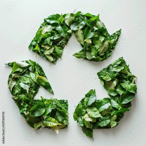 Green Recycling Symbol Leaf Design of excellence in splendor beyond compare with grace in style